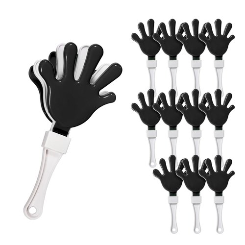 Windy City Novelties 12-Pack Black & White 7" Inch Mini Hand Clappers Noisemakers in Bulk
