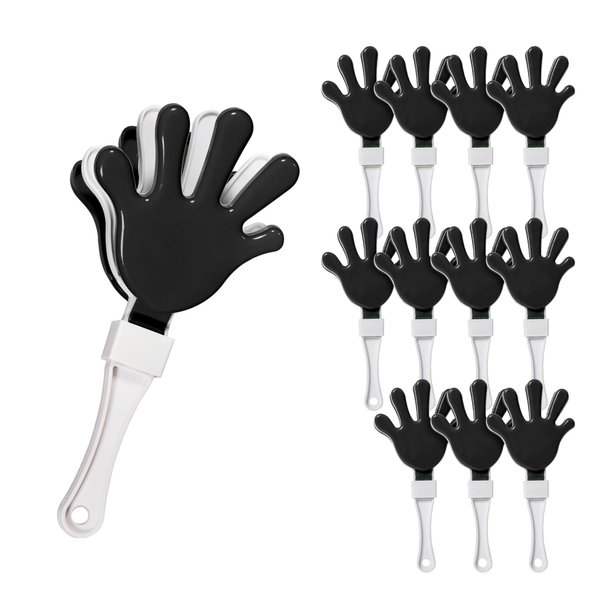 Windy City Novelties 12-Pack Black & White 7" Inch Mini Hand Clappers Noisemakers in Bulk
