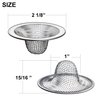 6 Pack - 2.125" Top / 1" Basket- Mesh Sink Drain Strainer Hair Catcher for Bathroom Sink, Utility, Slop, Laundry, RV and Lavatory