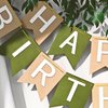 Brown Green Happy Birthday Banner Theme Birthday Party Supplies Handmade Garland Decorations Birthday Tropical Signs Nursery Hanging Decor 13pcs