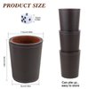 RERIVER Felt-Lined PU Leather Dice Cup Set, 6 Quiet Dice Shaker Cups with 36 Dices for Bar Party Yahtzee Farkle Dice Games, Coffee