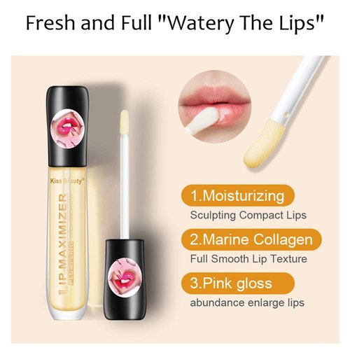 GL-Turelifes Lip Plumper Lip Gloss, Lip Maximizer Balm Plumper Lip Extreme Volume, Heathly Enhancer Hydrated Lips, Moisturize, Eliminate Dryness Wrinkles Enhances Plump Gloss