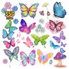 Leesgel 24 Sheets Butterfly Glitter Temporary Tattoos for Party, Butterfly Birthday Decorations Supplies for Girls, Kids Fake Tattoos Birthday Surprise Butterfly Party Decorations Favors