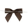 Brown Satin Pre-Tied Decorative Bows - 3" Wide, Set of 10, Christmas, Wedding Favors, Fall Decor, Birthday, Thanksgiving Gift Ribbons, Autumn, Gift Bows