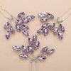 Teyglen 3pcs Bridal Crystal Hair Pins Rhinestones Hair Pieces Simple Crystal Wedding Hair Accessories Handmade Hair Pins for Women Bride Girls (Purple)