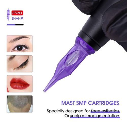 Mast Pro Smp Professional Cartridges Tattoo Needles 1 Round Liner 0.25MM Needles for Permanent Makeup Hair Scalp 0801RL