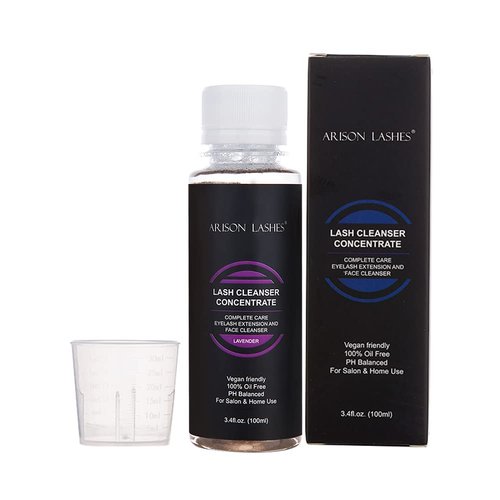 Eyelash Cleanser Concentrate 100ml Lash Extensions Shampoo Natural Foaming Cleanser DIY Non-lrritating Wash for Extensions Lashes with Salon Home Care-Makes 20 Bottles 60ml lash Shampoo (Lavender)