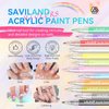 Saviland 12 Colors Nail Art Pens Set - 3D Nail Polish Pens Graffiti Nail Dotting Tools Acrylic Paint Pens Drawing Painting Point Liner Pen for Nails Art Design Manicure Nail Pens for Home & Salon DIY