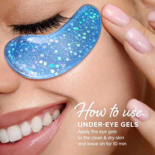 MAREE Eye Gels - Under Eye Patches for Puffy Eyes and Dark Circles with Natural Marine Collagen & Hyaluronic Acid - Anti-Aging Eye Masks for Face to Soothe Puffiness, Undereye Patches for Wrinkles