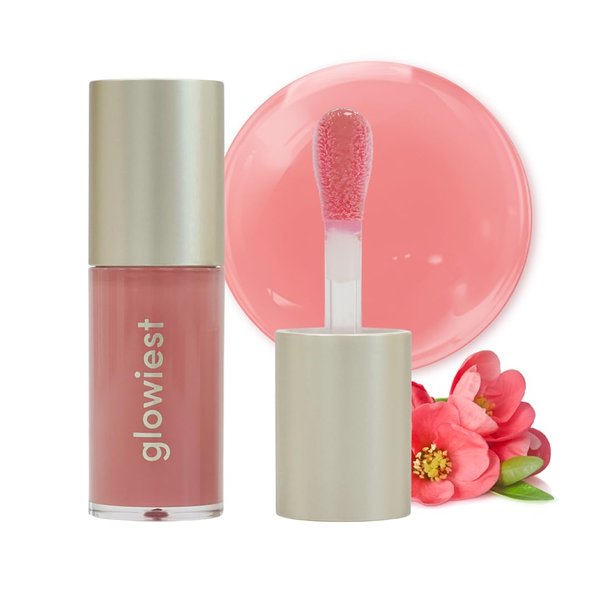 glowiest Dream Glow Tinted Lip Oil ; 3-in-1 Formula: Lip Gloss with a high shine finish, Non-sticky Long Lasting | Korean Plumped Tinted Lip Oil - 0.19 fl. oz. 5.7 ml (002 NUDE MAUVE, Original)
