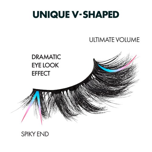 i-ENVY Fales Lashes, V-Shaped Volume Strip Lashes Dramatic Spiky Trendy Extension Soft Reusable Eye Lashes, Cat Eye Fluffy Fake Lashes (04)