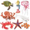 Acshio 8 Pack Ocean Sea Animals Figures, Assorted Marine Creature Figure, Including Starfish Seahorse Dolphin Crab, Miniature Cake Cupcake Toppers for Gift, Aquarium Fish Tank Decor
