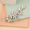 Kercisbeauty Handmade Rhinestones Silver Hair Piece for Brides Bridesmaid Women and Girls Special Occasion Hair Accessories Updo Hair Comb (Silver)