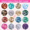 6400pcs Nail Art Rhinestones Nail Crystal Gems Nail Diamonds, Gold Silver Nail Art Studs Colorful Nail Sequins & Rhinestones for Nails Kit with Tweezers and Wax Pen for Nail Art Supplies Accessories