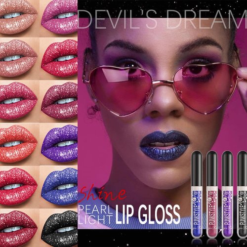 AKARY 3Pcs Matte Liquid Lipstick Set, Glitter Diamond Shining Lip Gloss Gothic Makeup Set 24 Hour Long Lasting Waterproof, Halloween Makeup Lipsticks Gift Kit for Women Girls Party, Cosplay Makeup (Set A)