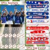 208Pcs Baseball Party Favors with Baseball Party Bags Baseball Whistle Mini Foam Baseball Ball Slap Bracelets Keychains Sticker Tattoo for Baseball Party Goodie Bag Fillers Party Decorations