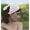 Urieo 2 Pcs Chiffon Head Kerchief Headband Printed Hair Scarf Headbands Daily Party Triangle Hair Bandana Hairband for Women and Girls Blue White