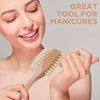 Takavu Nail Brush, Pure Boar Bristles, Natural Wood Handle, Nail Cleaning Brush for Scrubbing Fingernail Toenail Hand Feet, Dual Sided for Regular Manicure Nail Care Hygiene