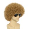 karlery Adult Men Women Afro 70s 80s Curly Light Brown Wig Rocker Party Wig California Halloween Costume Wig