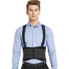 NeoTech Care Lumbar Brace with Removable Pants Clips & Detachable Suspenders - Back Support Belt - Adjustable, Light, Breathable - Shoulder Holsters - Work, Posture - Black (Size XL)