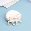 YienDoo Unicorns Hair Clips Barrette Gold Cute Pony Hairpins White Border Barrette Fashion Hollow Headpieces Geometric Metal Head Clip Bobby Pin Ponytail Holder Hair Accessories for Women Girls
