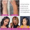 Bob Wig Human Hair 12 Inch 13x4 HD Lace Front Wigs Human Hair Straight Glueless Bob Lace Frontal Wig Human Hair Pre Plucked With Baby Hair 150% Density Short Bob Wigs for Black Women Natural Black