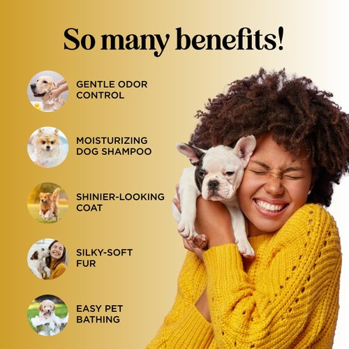 Deodorizing Dog Shampoo for Dry Skin - Moisturizing Colloidal Oatmeal Dog Shampoo for Smelly Dogs and Dog Grooming Supplies - Gentle Oatmeal Shampoo for Dogs for Pet Odor and Dog Wash Puppy Supplies