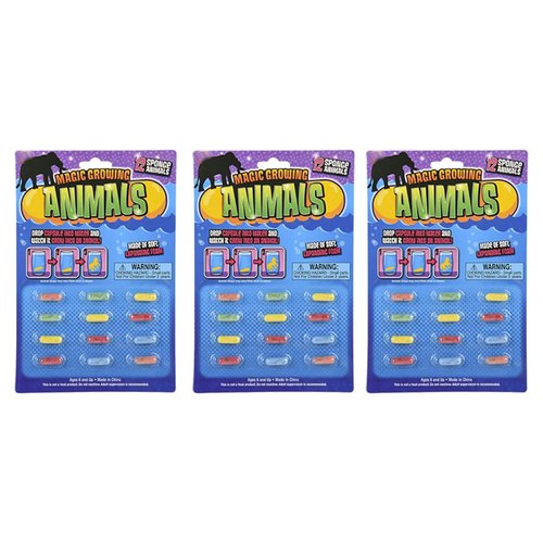 Safari Animal Sponges - 3 Packs of 12 Capsules Each (36 Capsules) - Grow an Animal in Water - Toy Bath Fun Science Expanding Novelty Magic Absorbent (3 Packs with 12 Capsules Each (36 Capsules))