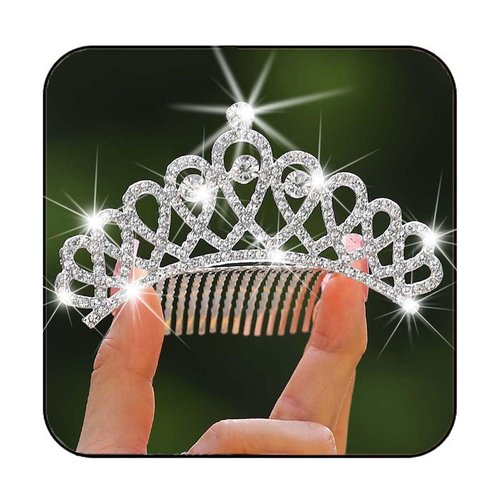 Yean Rhinestone Mini Hair Comb Silver Crystal Tiara Comb Princess Wedding Hair Accessories Decorations for Women