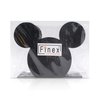 Finex Mickey Mouse Head Stainless Steel Napkin Holder Stand for kitchen table party (Black)