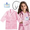 RioRand Kids' Doctor Lab Coat Costume with Accessories Role Play for Boys Girls Playset Nurse Costume Age 3-12 (Pink, M-130CM/6-7Y)