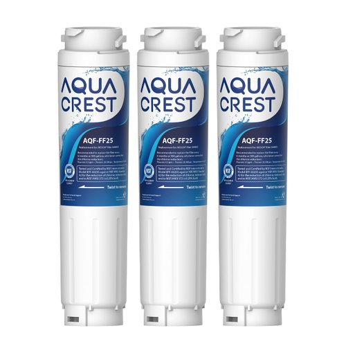 AQUA CREST 644845 Refrigerator Water Filter Replacement for Bosch® Ultra Clarity® 644845,9000077104, 9000194412, B26FT70SNS, B22CS80SNS, B22CS50SNS, Haier 0060820860, Miele KWF1000, 3 Filters