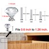 YourGift 30 Pack Drawer Knobs Diamond Shaped Crystal Glass 30mm Cabinet Knobs Pull Handle (30 mm, 30 Pack, Silver)