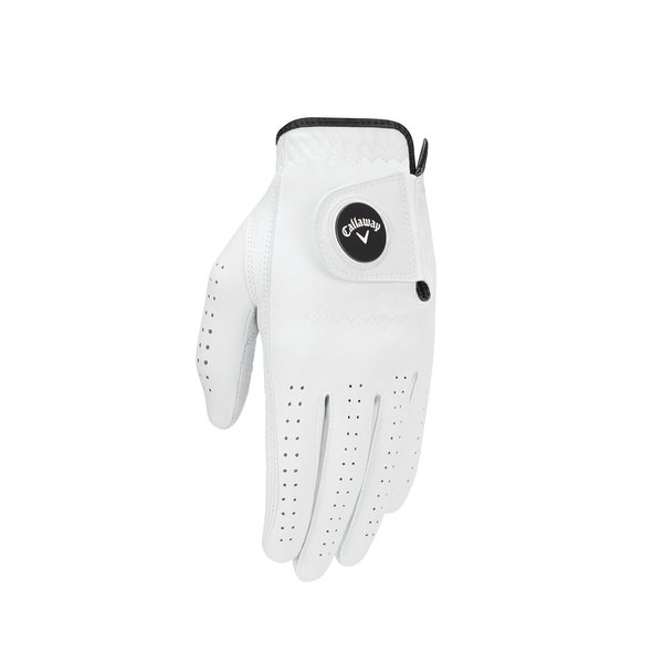 Callaway Men's Opti Flex Golf Glove, White, Medium, Worn on Right Hand