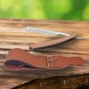 G.B.S Straight Razor Leather Strop Sharpening Strap 2.5" X 23.5" Grain Cowhide- Dual Straps Swivel for Sharpening Razor, Knifes & Kitchen Cutlery Clip, Keeps Your Blade Sharp