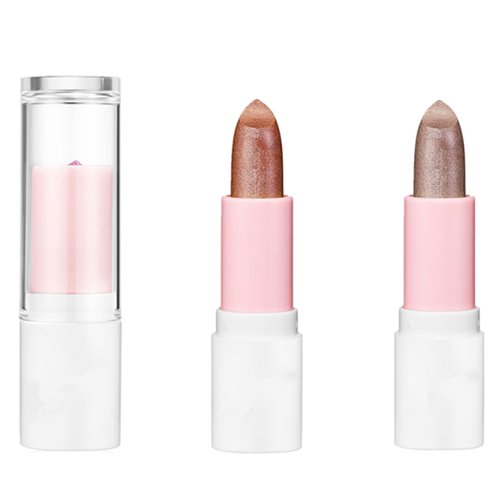 2Pcs Metallic Glitter Lipstick, Bronze Gold Diamond Shimmery Metallic Lipstick Long Lasting High Shine Creamy Lipstick High Impact Lip Color Full Coverage Lip Christmas Makeup for Women (Color 5#6#)