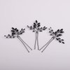 Jumwrit Wedding Hair Pins Black Rhinestone Hair Pins for Wedding Handmade Beaded Hair Pieces Bridal Hair Accessories for Brides and Bridesmaid（3pcs）