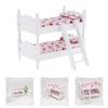 Zerodeko Lps Accessories Bunk Beds Set 1 12 Scale, Doll House Furniture of Bunk Bed with Ladder, Wooden Miniature Furniture Model, Kids’ Bedroom Set Play Toy Sets