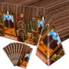 Hegbolke 8 Pack Western Tablecloths - Western Birthday Table Cover Wild West Theme Saloon Yeehaw Scene Setters Tablecloth for Western Theme Baby Shower Birthday Party, 86 x 51 Inch