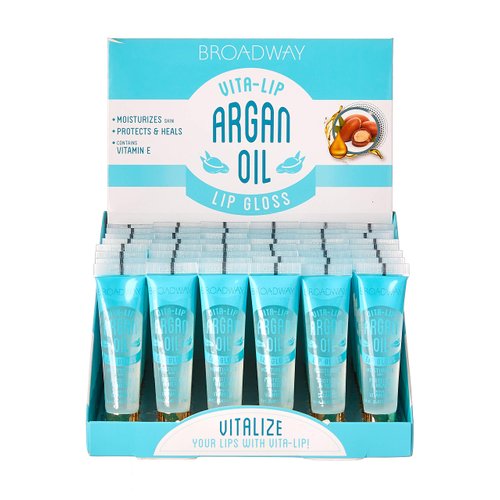 Broadway Vita-Lip Clear Lip Gloss Box Display Set (Argan Oil)