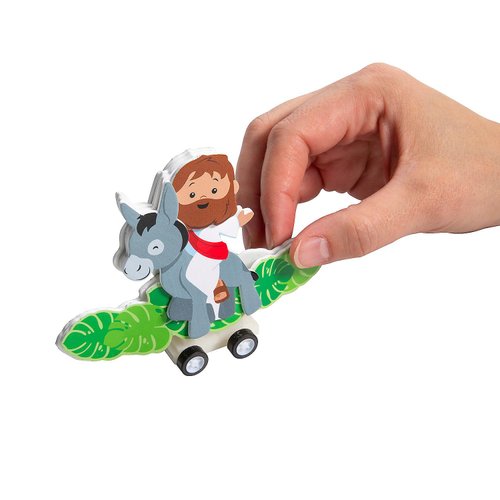 Fun Express Jesus on a Donkey Pullback Craft Kit - Makes 6
