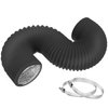 TEAIERXY 4 Inch 8 Feet Dryer Vent Hose,Flexible Insulated Air Ducting,Vent Hose PVC Aluminum Foil with 2 Clamps for HVAC Ventilation(Black)