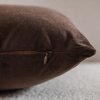 DEZENE Decorative Pillow Cases 18x18 Chocolate Brown: 2 Pack Cozy Soft Velvet Square Throw Pillow Covers for Farmhouse Home Decor
