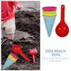 5pcs Beach Sand Toys, Plastic Beach Toys Set,Sand Ice Cream Molds Set,Ice Cream Sand Toys,Ice Cream Cones Scoop for Kids Ages 3-13 (Random Color)