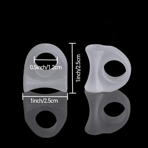 Welnove - 10 Pack Toe Separators Gel Toe Spacers Bunion Corrector（1st/2nd Toe) and Spreader for Bunions, Overlapping Toes and Drift Pain Relief Pads - Clear