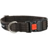 Cotton Web Adjustable Dog Collar with Locking Device 4 Sizes Black (Small: Neck 11.5"-15.5"; Width 1/2")