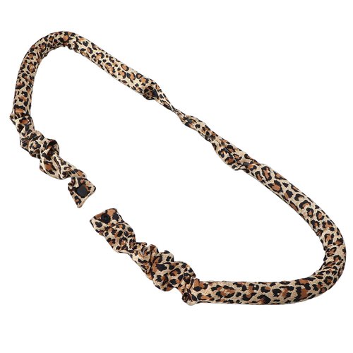 Heatless Hair Curler, Button Fixed Prevent Hair Damage EVA Foam Soft Cotton Hair Curler Headband Firmly Hold for Sleeping Use Leopard