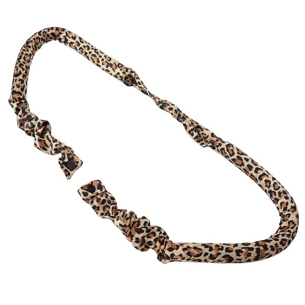 Heatless Hair Curler, Button Fixed Prevent Hair Damage EVA Foam Soft Cotton Hair Curler Headband Firmly Hold for Sleeping Use Leopard