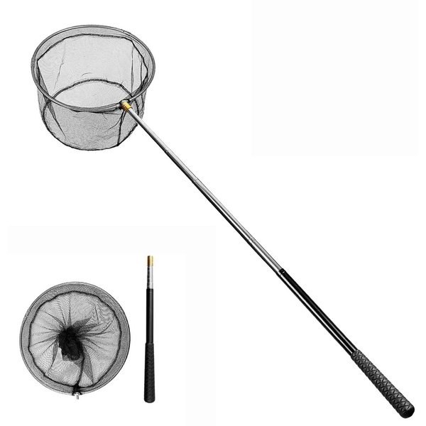 Mingjieus Pool Skimmer Net with Stainless Steel Telescopic Pole,58" Extendable Leaf Skimmer Pool Rake Pool Nets for Cleaning Above Ground Inground Swimming Pool, Pond,Spas,Hot Tub