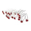 WOIWO 20 PCS Crystal Hair Pins Rose U-sharped Design Metal Hair Pins Fit for Women and Girls Hair Jewelry Accessories, Red